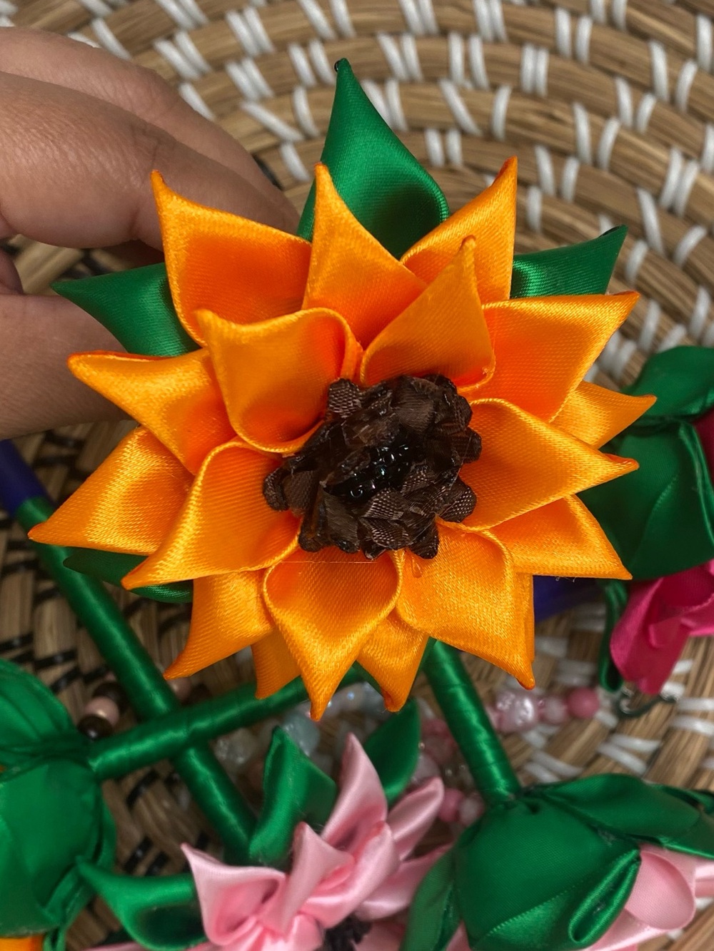Satin Ribbon Sunflower Pen - Picture 7 of 7